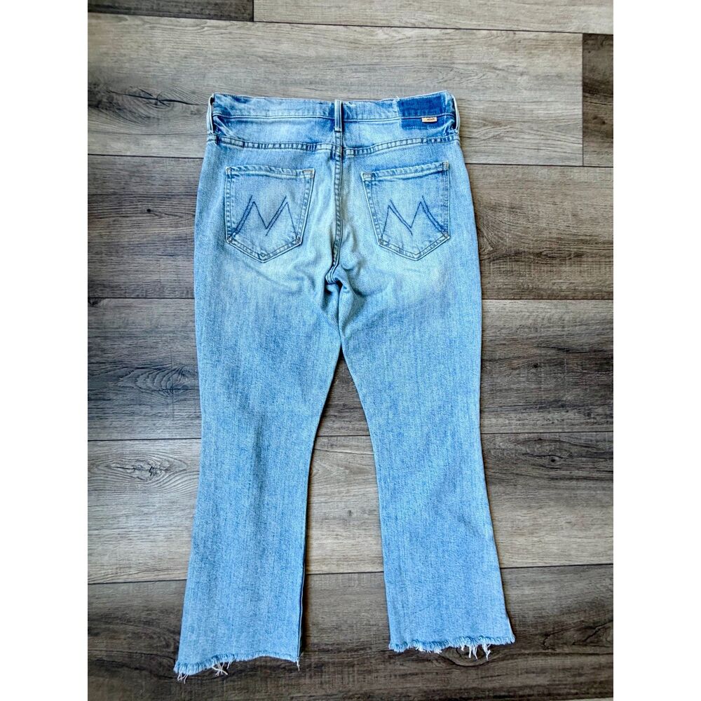 Mother Superior The Insider Crop Step Fray Confess Light Denim Designer Jeans - Picture 3 of 8